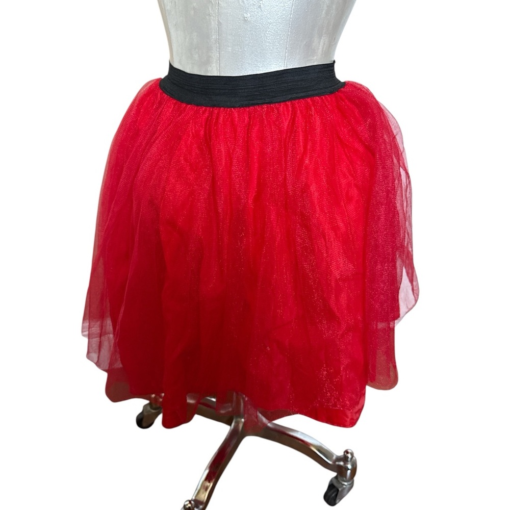 Halloween Costume Red Tulle Tutu Skirt with lights and tail one size - Picture 4 of 17